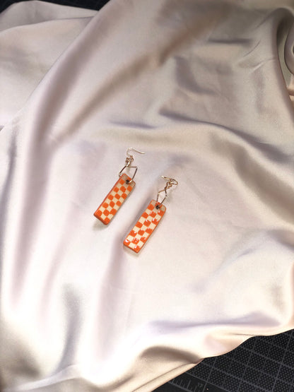 Checkered Ceramic Earrings