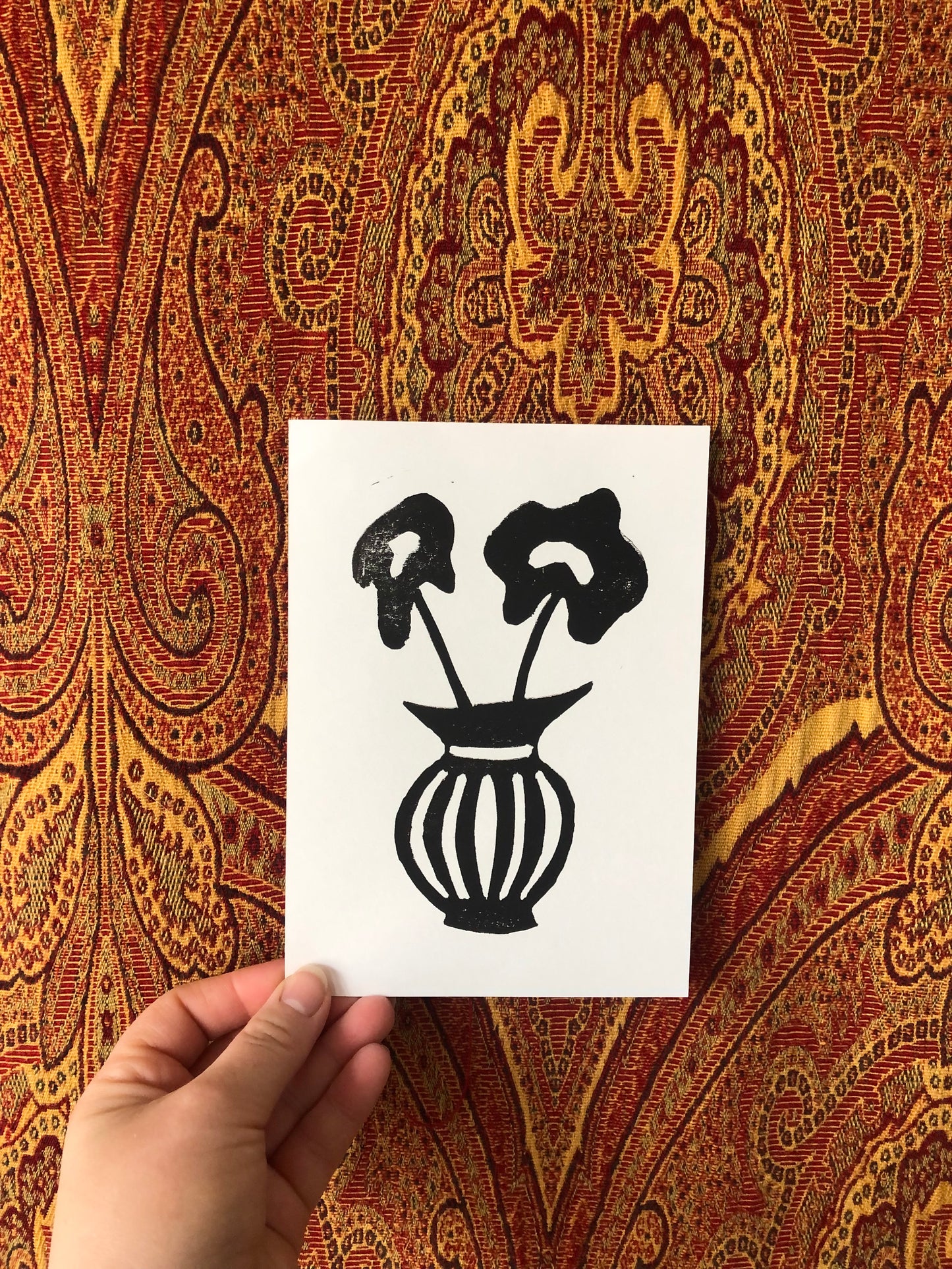 Fresh Flowers ~ Hand Printed