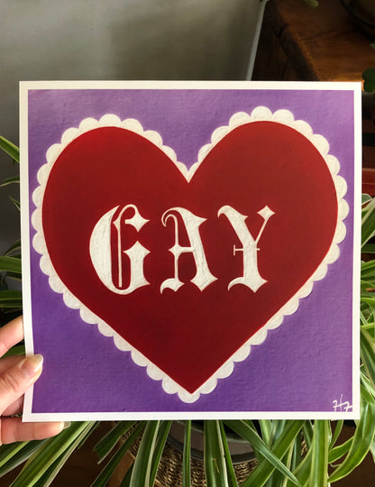 Gay Heart Print // Purple