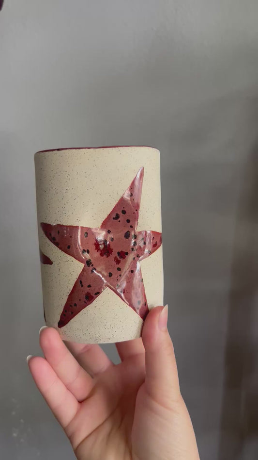 Peppered Plum Star Mug on Speckled